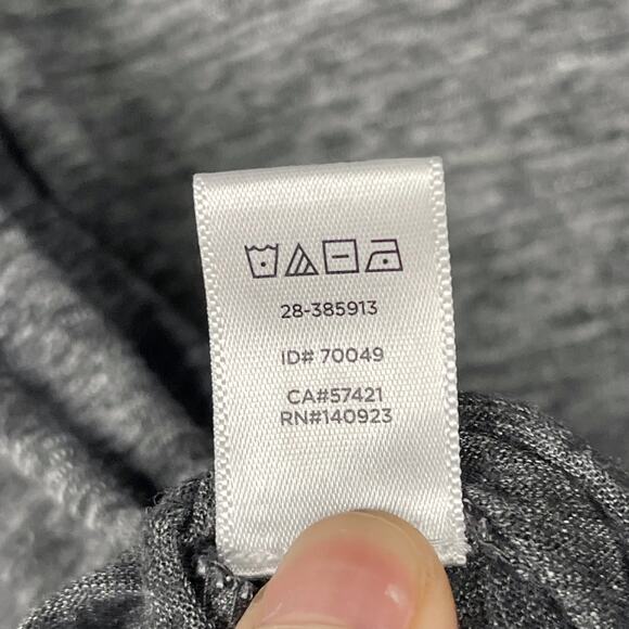 LOFT Medium M Dark Heather Gray 3/4 Sleeve Tee Pleated Back Detail Scoop Neck - Picture 9 of 9